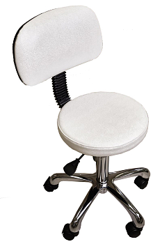 Стул мастера Астек низкий со спинкой (белый жемчуг) хром