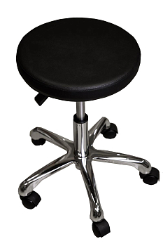 Стул мастера Астек низкий без спинки (черный) хром 