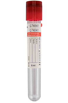 Пробирка вакуумная (активатор свертывания) 6мл 13х100мм 100шт