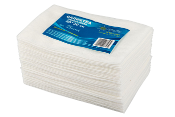 Салфетка спанлейс 20х30 см 100шт белая