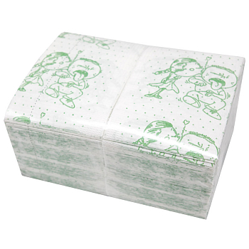 Нагрудник стоматологический 2-х слойный 33 см х 45 см ДЕТСКИЕ МАЛЬЧИК+ДЕВОЧКА зеленый (500 шт./упак)