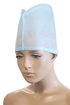 Шапочка "Колпак"(высота 18см, без отворота) цвет голубой 25шт/уп