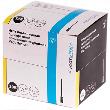 Игла инъекционная 30G (0,3х13мм) 100 шт