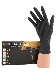 Перчатки нитриловые размер XS 50пар GD черные