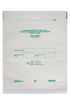 Пакет для стерилизации БЕЛАЯ БУМАГА 300х390мм (100шт) СтериМаг
